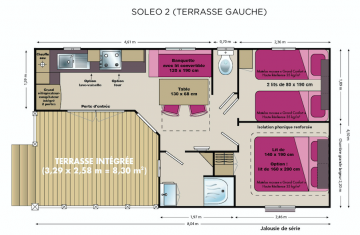 MOBILE-HOME PREMIUM 4/6 pers.  30m² + terrasse 7m² - Modèle 2012