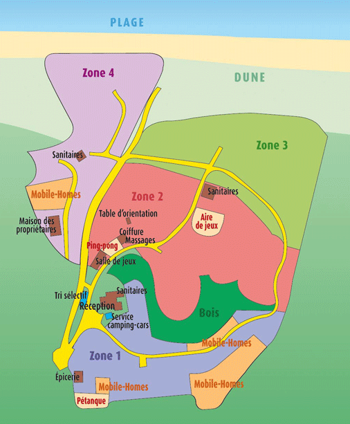 Plan du camping des Abers